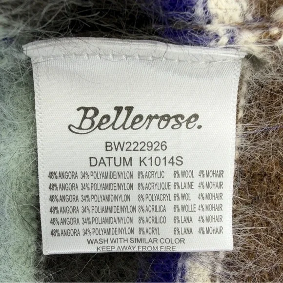 NWT Trendy Bellerose Datum Angora Wool Blend Stripe Oversized Sweater XS - Picture 5 of 9